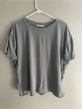 Free People We The Free Gray Blue Oversized Tee Medium